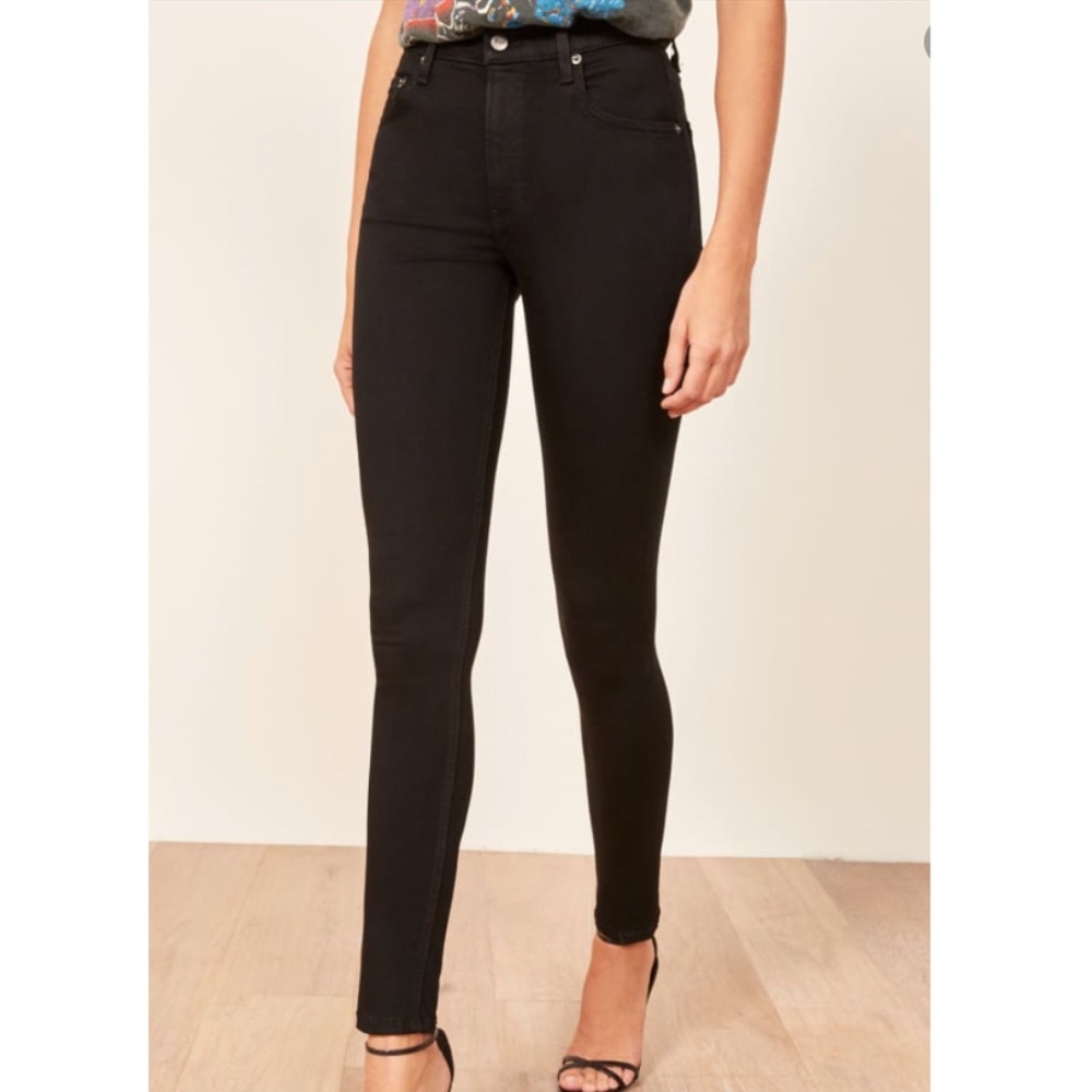 REFORMATION BLACK SERENA JEANS